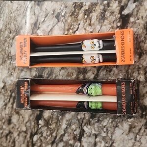 Halloween skull  and witch taper candles🕯